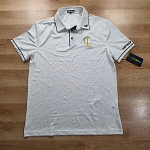 LIV Golf Polo Shirt Mens Medium White Cleeks GC Embroidered Performance 23TMM10